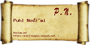 Puhl Noémi névjegykártya