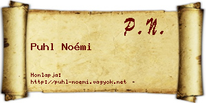 Puhl Noémi névjegykártya